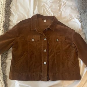 Brown Corduroy Cropped Jacket